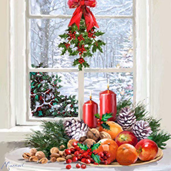 

DIY 5D круглая алмазная картина Рождественская вышивка крестиком домашний декор Full Round 20x20CM