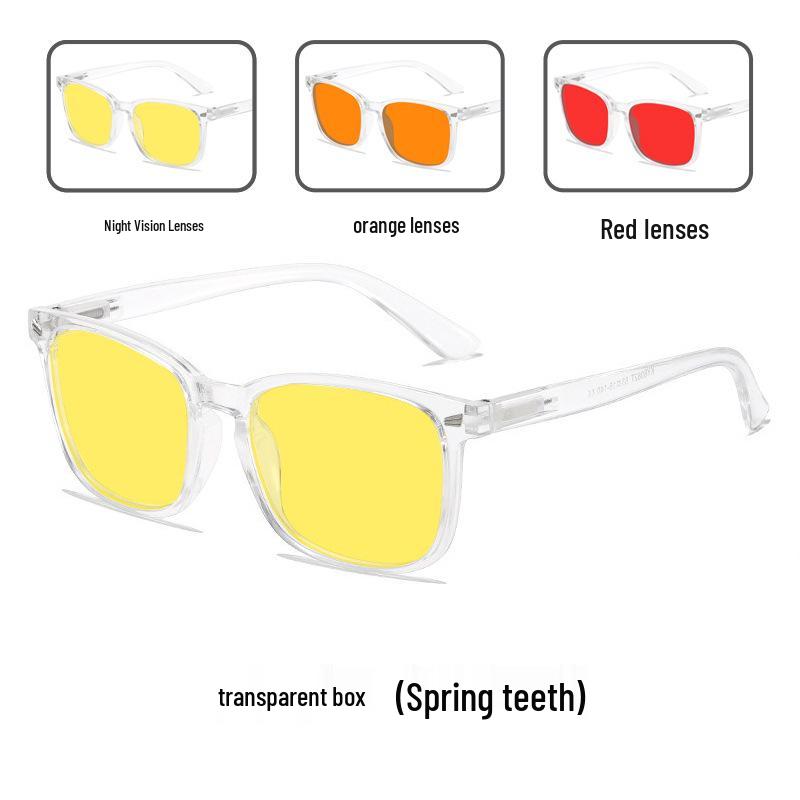 

Unisex Retro Night Vision Anti-Blue Light Yellow Gaming Glasses Red Lens