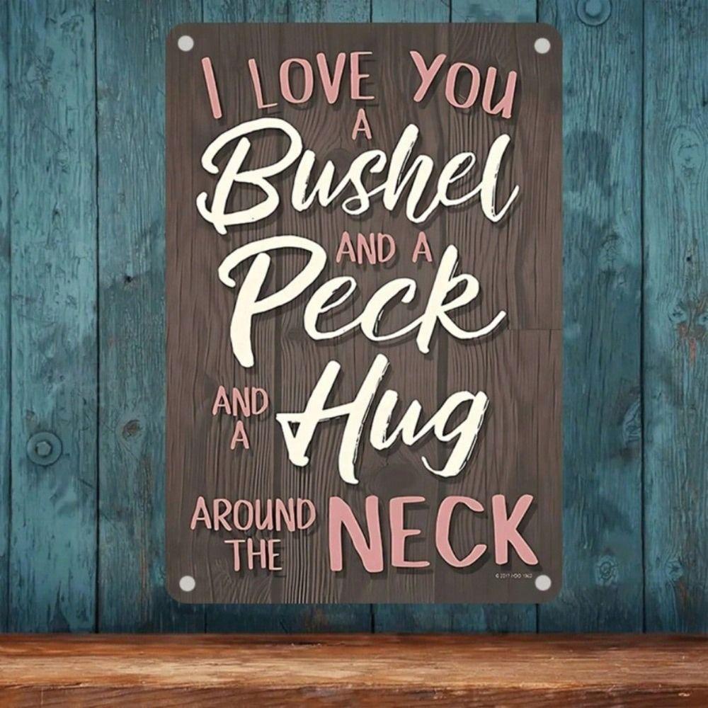

Metal Wall Art I Love You Bushel and a Peck Vintage Decor for Living Room