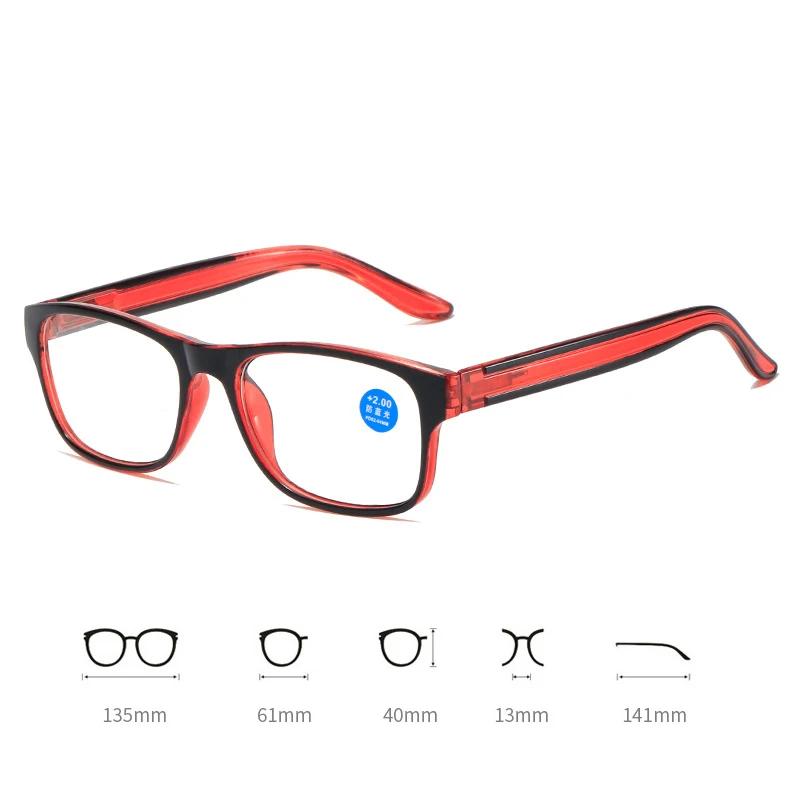 Men Women Vintage Reading Glasses Trendy Retro Sqaure Frame Presbyopia Unisex Blue Light Blocking Computer Glasses 0+1.0+1.5+4.0