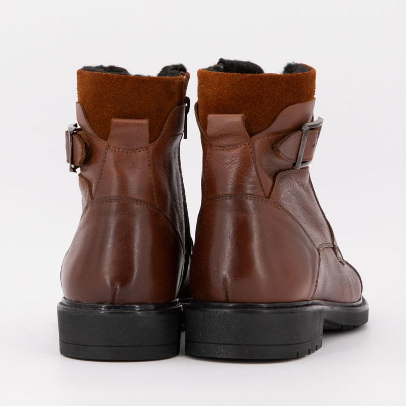 Bottines à lacets cognac avec zip Homme PIERRE CARDIN