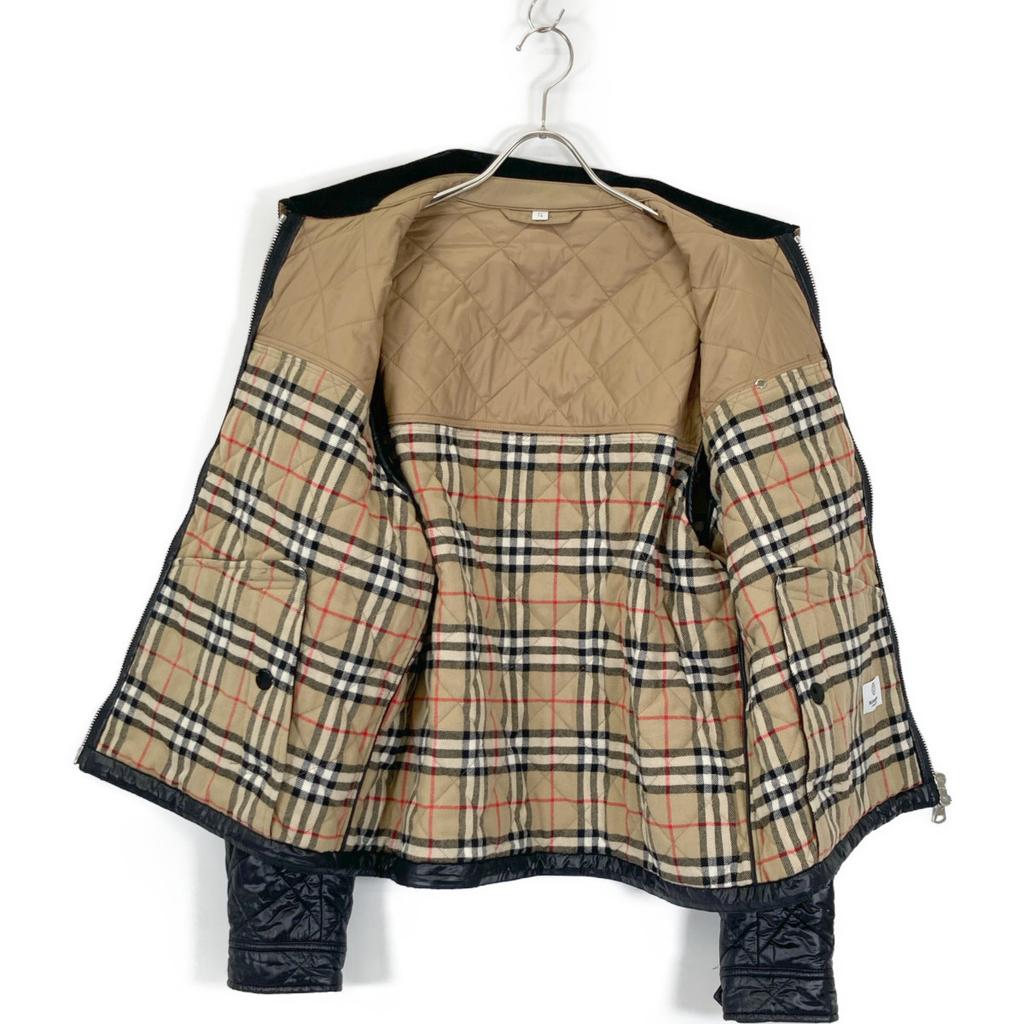 Burberry 8036819 Black X Beige Wool X Nylon Quilted Jacket Jacket XL Black / beigeUsed