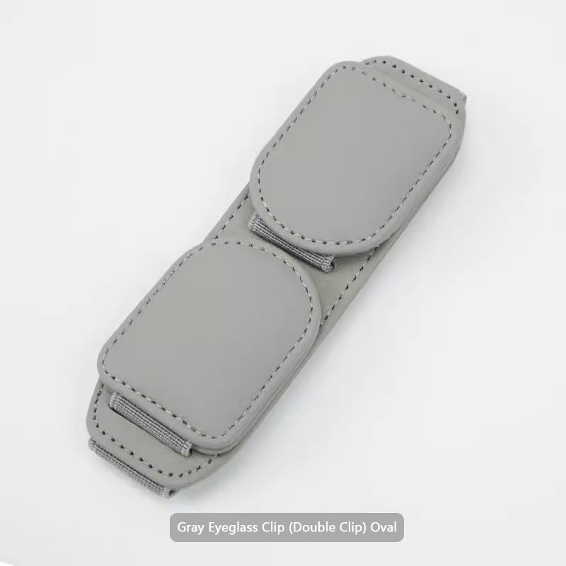 

SEAMETAL Car Glasses Clip Multifunction Sun Visor Genuine Leather Eyeglasses Clip Magnetic Sunglasses Holder Card Organizer серый