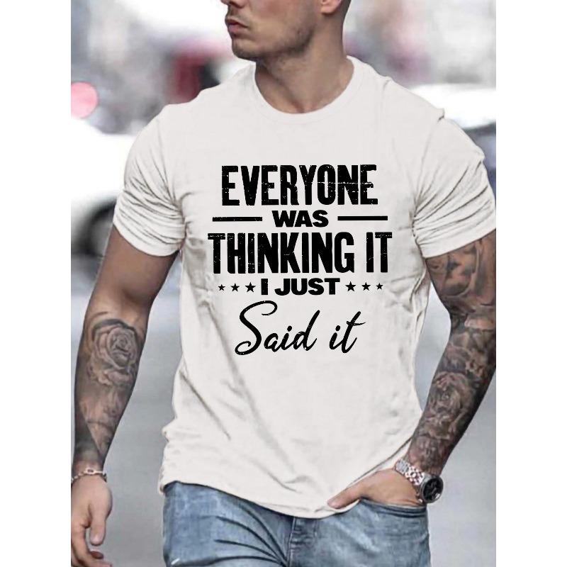 European Sizes Men's Fashion Casual T-Shirt, Polyester, Printed Graphic, Round Neck, Stretchy Knit Fabric, Summer Regular Fit, Adult Sizes
