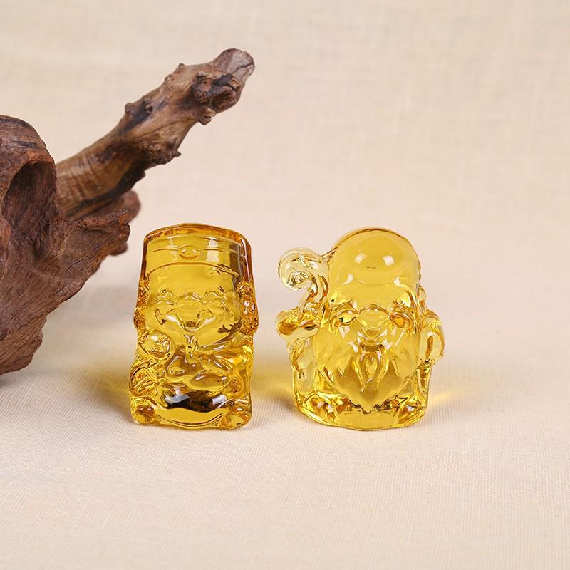 Crystal Glass God of Wealth Ornament: Home & Wedding Decoration Gift