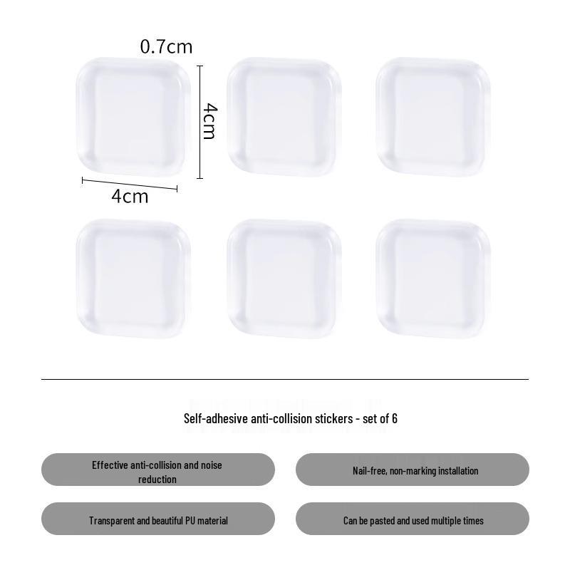 

Transparent Self-Adhesive Door Stop - Soundproof, Traceless Anti-Collision Pad for Walls and Cabinets