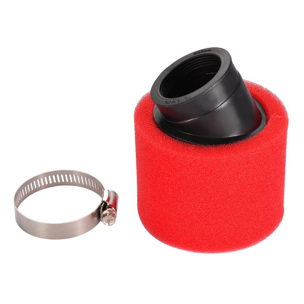 45mm Red Angled Sponge Air Filter for Motorcycle & ATV - Fits Multiple Models