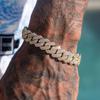 Mens Cuban Bracelet  Necklace Full Diamond-Rhombus Design -Golden and silver colors Luxurious Sparkling Jewelry for Him