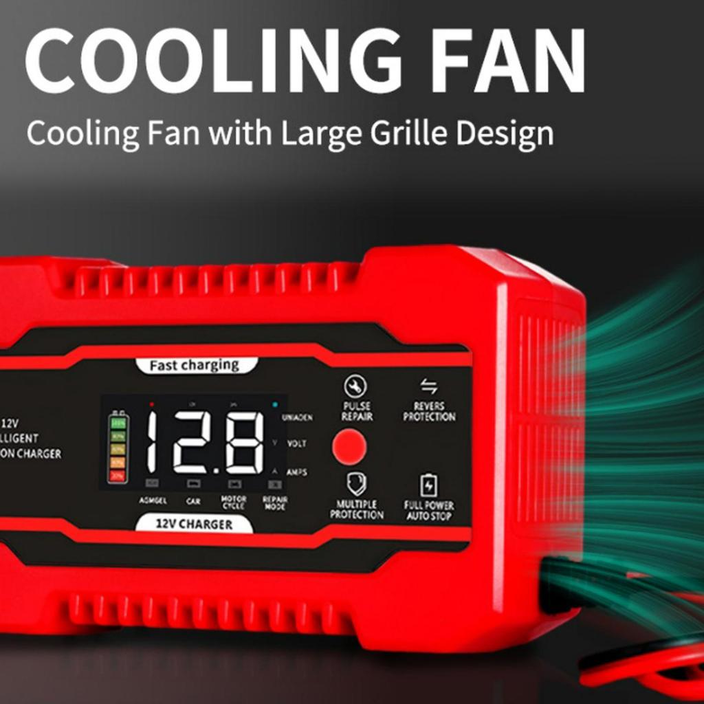 12 Volt Battery Charger 12V6A Automatic Smart Battery Charger Vehicle Repair Maintenance Equipment For Trucks Cars SUVs