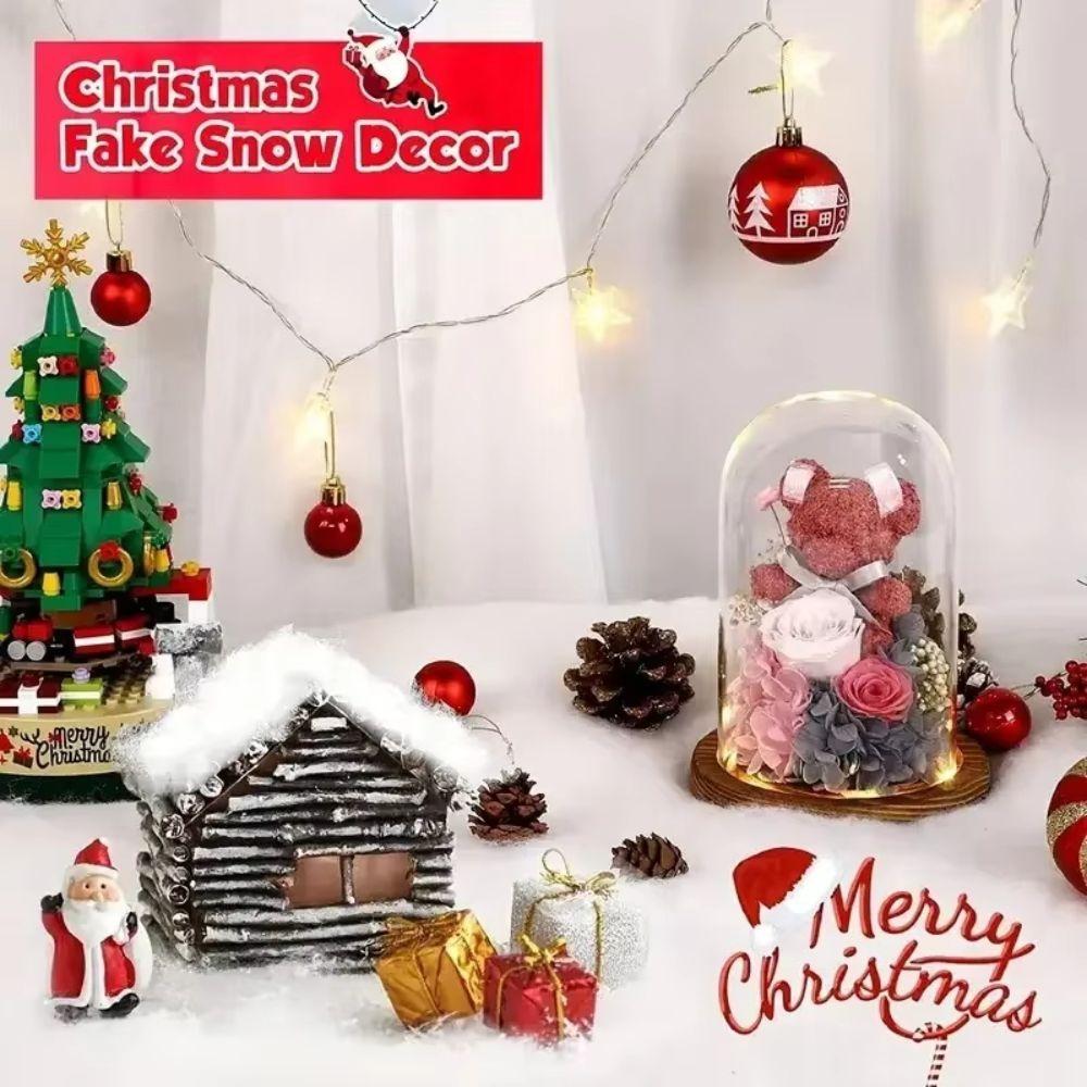 Fluffy Fake Snow Blanket Soft Cotton Artificial Snow Blanket Snow Roll Christmas