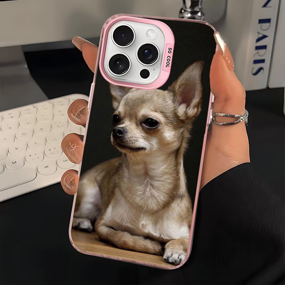 Cute Pet Chihuahua Dog Phone Case For IPhone 16 15 14 13 12 11 Pro Max X XR XSMAX 8 7 Plus Matte Shockproof Back Cover