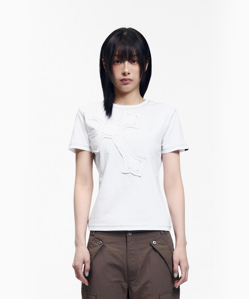 AAKAM Big Patch Cros2 Half Top (White)