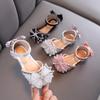 Summer Bow Korean-style Rhinestone Soft Sole Girls' Sandals Princess Shoes Children's Shoes Spring Style Girls' Leather Shoes
