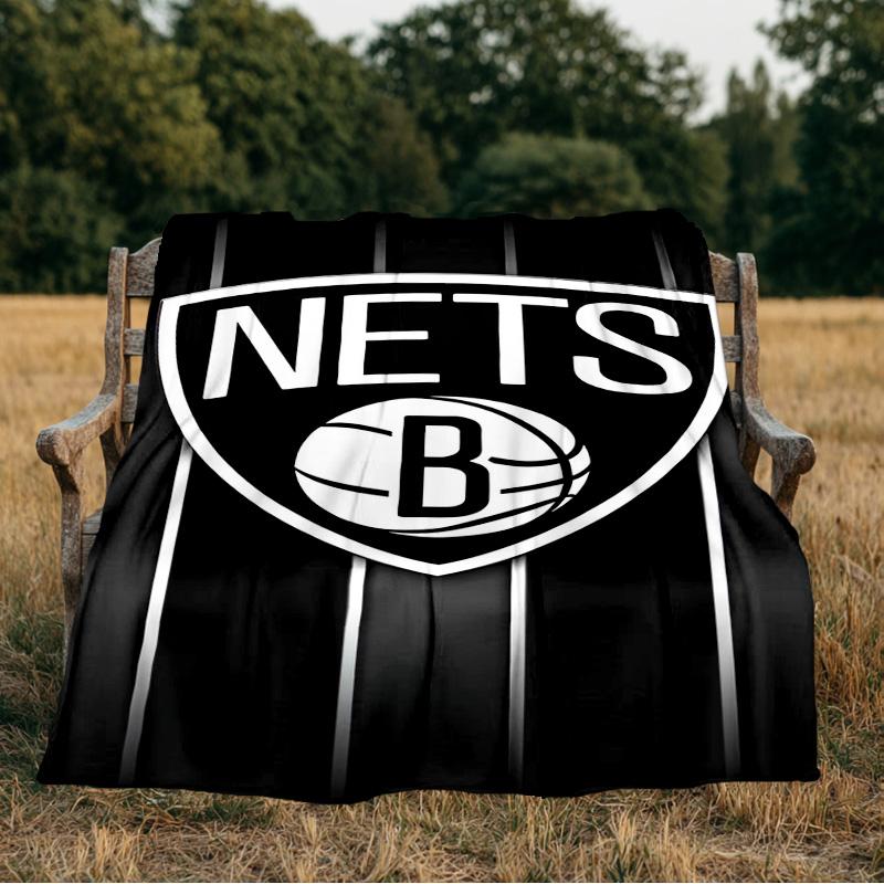 Brooklyn Basketball Team Blanket Flannel Throw for Sofa, Indoor, Camping, Living Room, Office, Chair, And Bed Soft Birthday Gift