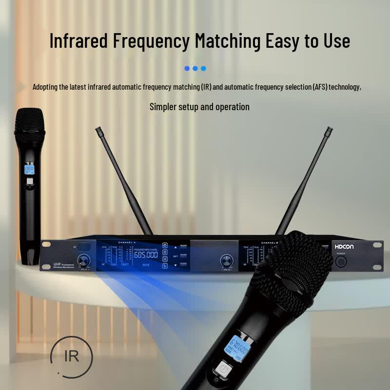 HDCON HT-D820S1 Dual Handheld UHF Wireless Microphone System (CN version)