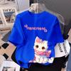 Cartoon Cat Graphic Girl Printed T-shirt Summer Women's Casual Outdoor Kids Short Sleeved T-shirt Clothing