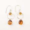 Natural Citrine Gemstone 925 Sterling Silver Jewelry Handmade Hook Earrings 2.0" EE-140-16
