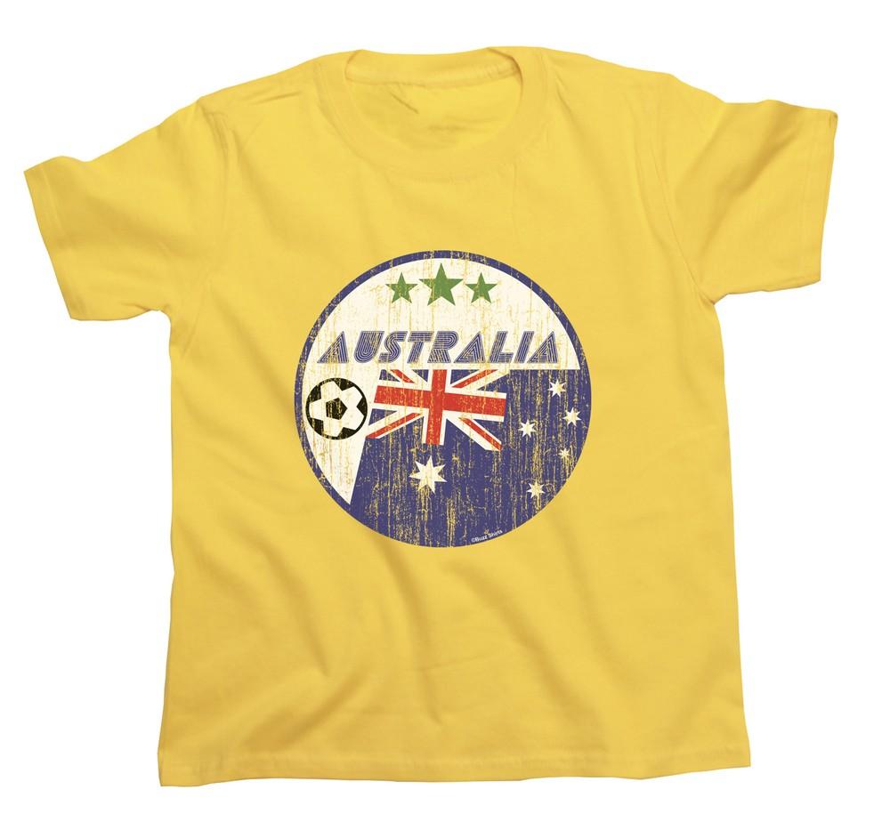 

AUSTRALIA Boys Girls T-Shirt FOOTBALL 2024 Patriotic Kids World Cup S