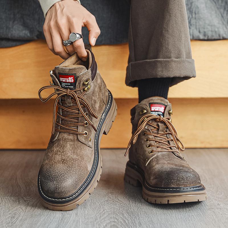 Martin Boots Herren Rhabarber Paarstiefel Herbst und Winter Britischer Stil Stiefel Herren Arbeitsstiefel 2008-J