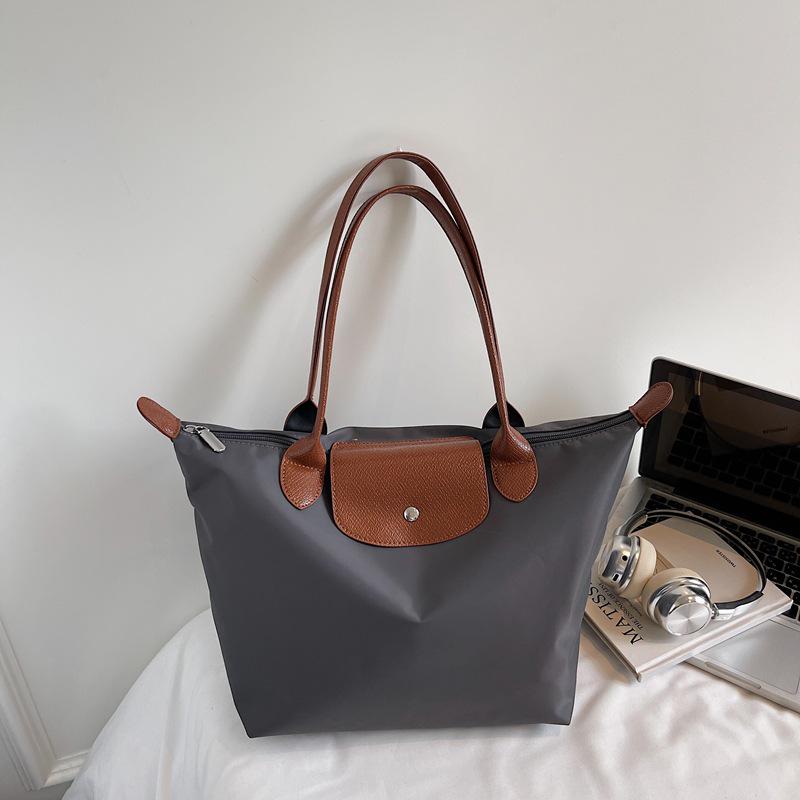 

Жіноча нейлонова сумка-тоут 2025 року, кольоровий блок: Містка, Легка, Водонепроникна Сумка на Одне Плече сірий колір