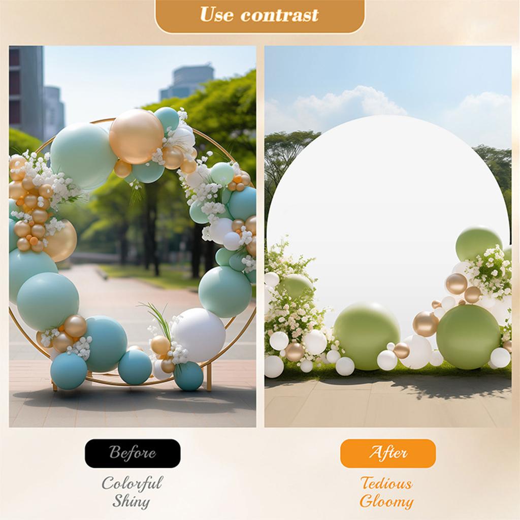 Round Backdrop Cover Photography Studio Background Balloon Arch Stand Cover for Birthday and Ceremony Celebration