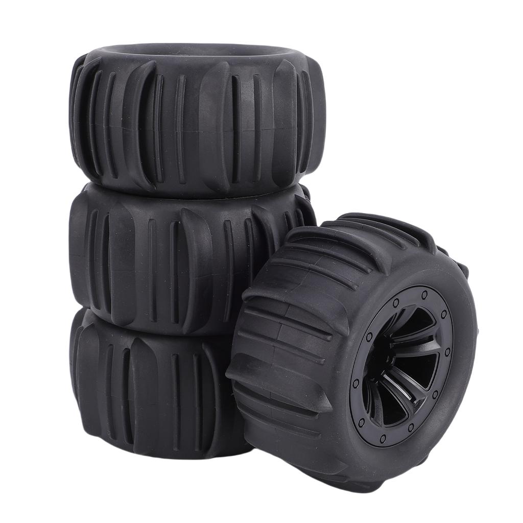   RC Car Tires, 4PCS Rubber Tire Set Crawler Wheel Tire Compatible with 1Celsius14 1Celsius16 Scale RC Cars Replacement for   MJX HBX  