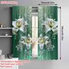 2Pcs Everyday Elegant Jade Lily Print Curtains With Rod Pocket – For Bedroom, Kitchen, Office & Living Room