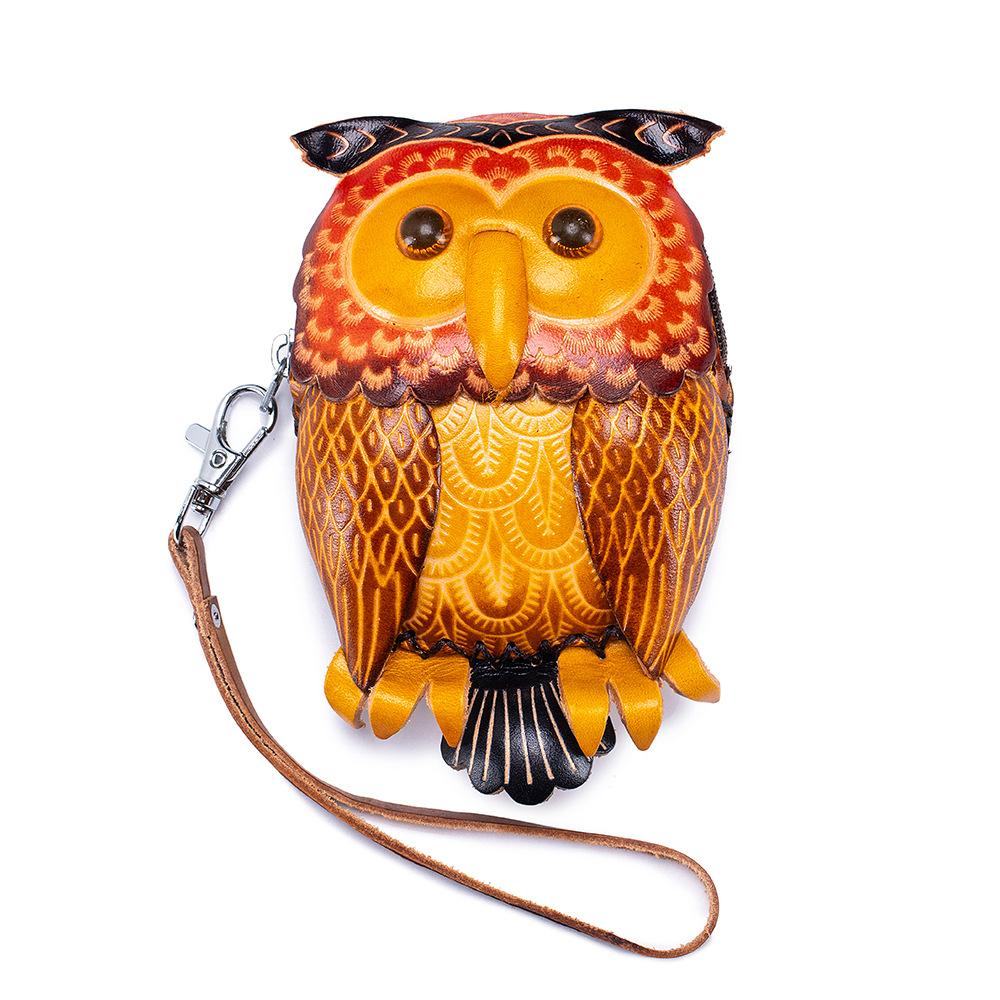 

Cowhide creative handmade change bag, wrist bag, key bag, coin bag, zodiac animal storage bag