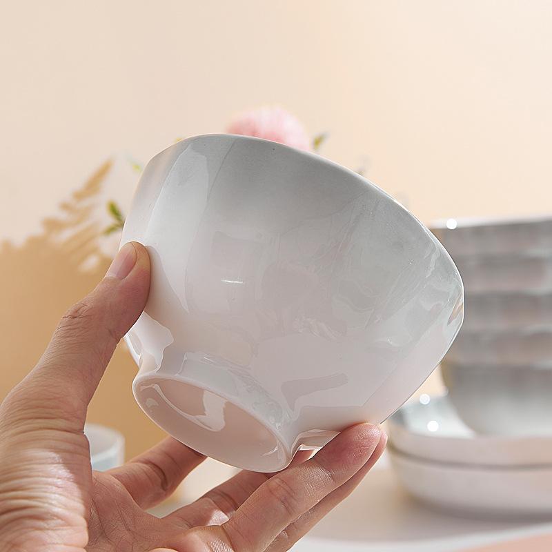 Simple Gray Gradual Change Bowl Set Household Dish Plate Combination High Value Gift Box Housewarming Gift Tableware