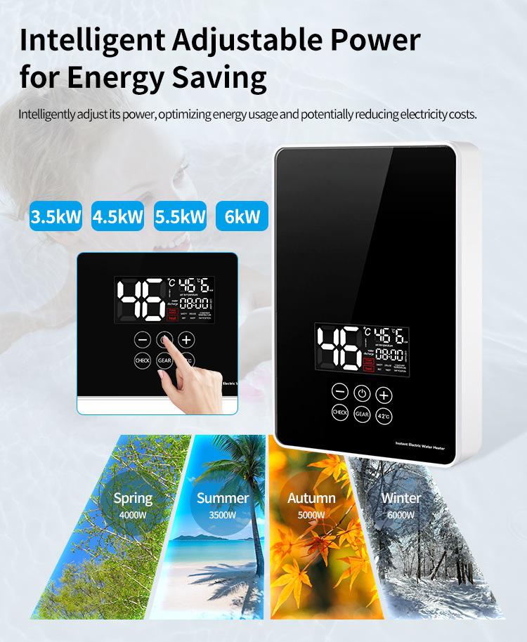 Instant 6000W Electric Water Heater for Homes, Apartments, Hotels - Fast Hot Water Solution