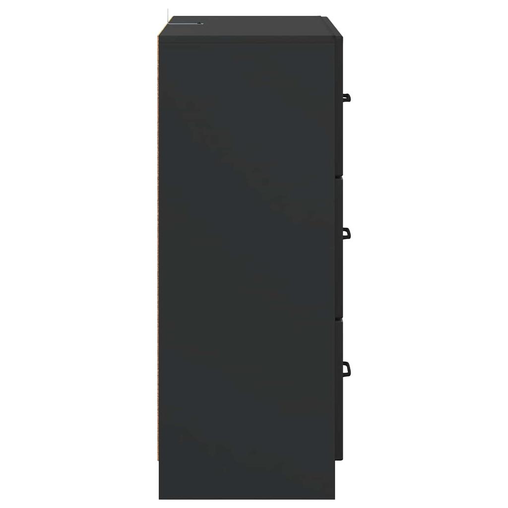 Drawer Cabinet Black 66 x 34.5 x 87 cm Particleboard