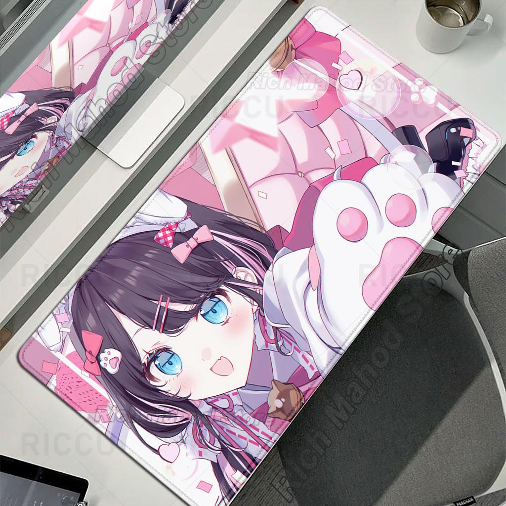 Anime Girl Mouse Pad VTuber Rubber Extended Desktop Mat VSPO Computer Gamer Mousepad PC Desk Accessories Office PC Keyboard Pads