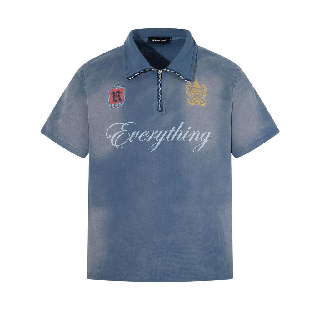 Summer T-shirt American jersey Washed personalized lapel POLO shirt Short sleeves Sports short sleeves