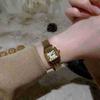 Small Square Chain Watch Women's Niche Roman Scale Literary Light Luxury Quartz Watch