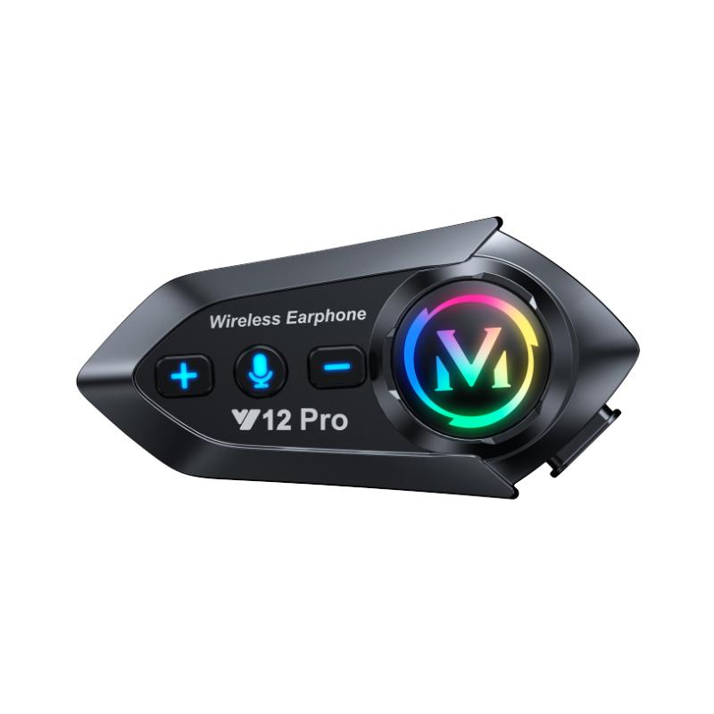 1/2pcs Y12Pro Wireless Bluetooth 5.4 Motorcycle Helmet Intercom Headset Waterproof 300 m Intercomunicador Speaker Earphone
