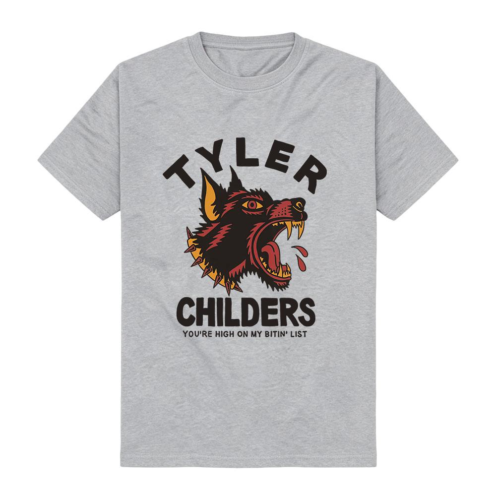 SPIKE COLLAR BITIN' LIST T-SHIRT Tyler Childers Print Merch Tees Summer Short Sleeve Casual Cotton Tshirts Fashion Unisex