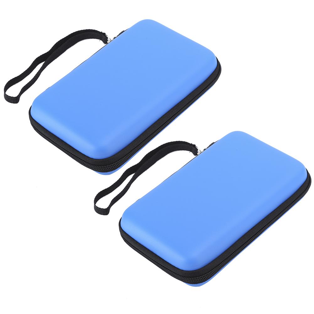 2Pcs EVA Protective Hard Package Portable Storage Bag for Nintendo 3ds XL Game Consoleblue