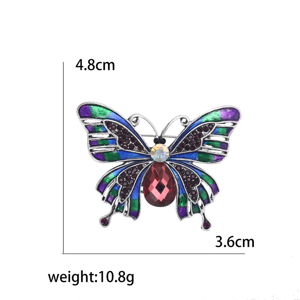 Rhinestone Butterfly Brooches for Women Unisex Enamel Insect Pins Banquet Party Backpack Gifts Jewelry Accessories