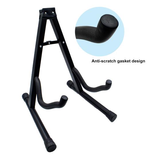 Guitar Stand Foldable Portable Stable Structure A-Frame Non-Slip Rubber And Foam Arm Scratch-resistant Stainless Acoustic Electric Guitar Ukulele