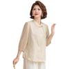 Stylish Chiffon Mid-Sleeve Top for Middle-Aged Women - Lightweight Summer Wear