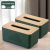 Beiyipin Cloud Tissue Box, Dark Green Large (2-Pack)