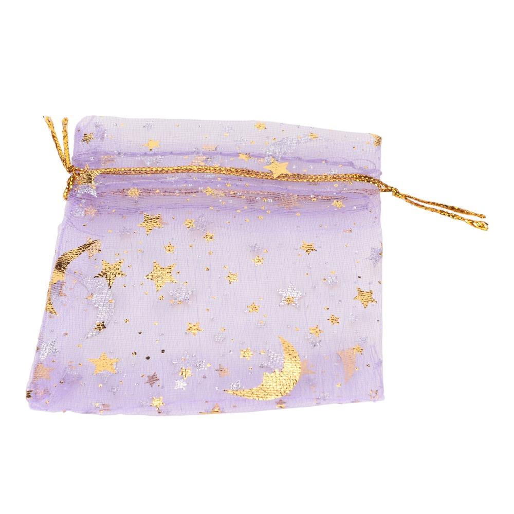 100pcs Drawstring Closure Organza Drawstring Bags Sheer Organza Jewelry Candy Bags Wedding Party