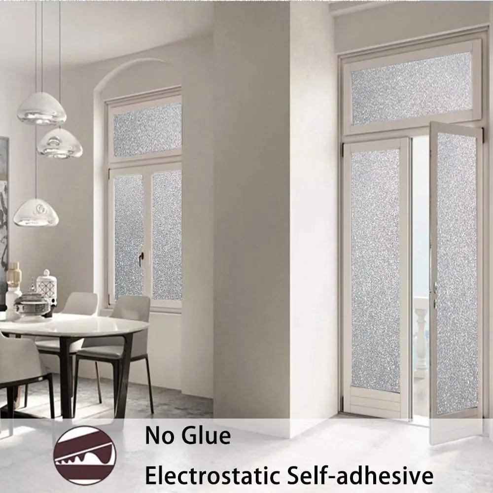 Crystal Pattern Window Film Privacy Film Frosted Glass Self-Adhesive Privacy Protection Window Stickers Anti-UV for Home Bedroom