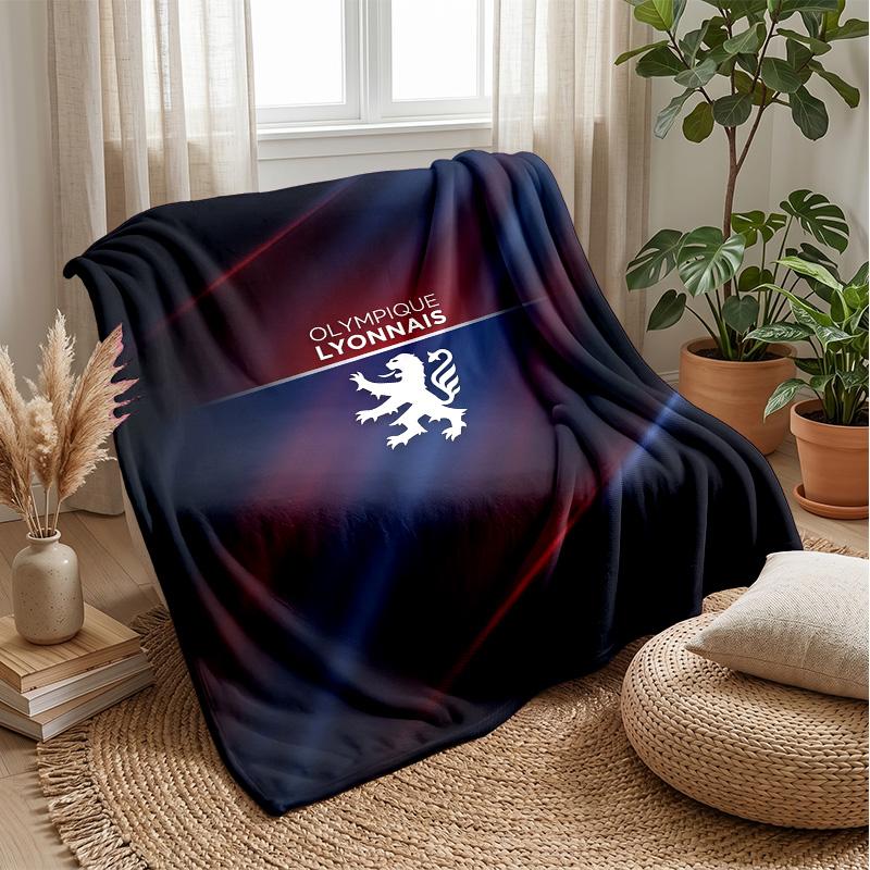 Lyon FC Soft Flannel Fleece Blanket Lightweight Cozy Warm Throw Blanket For Sofa Bed Home Decor