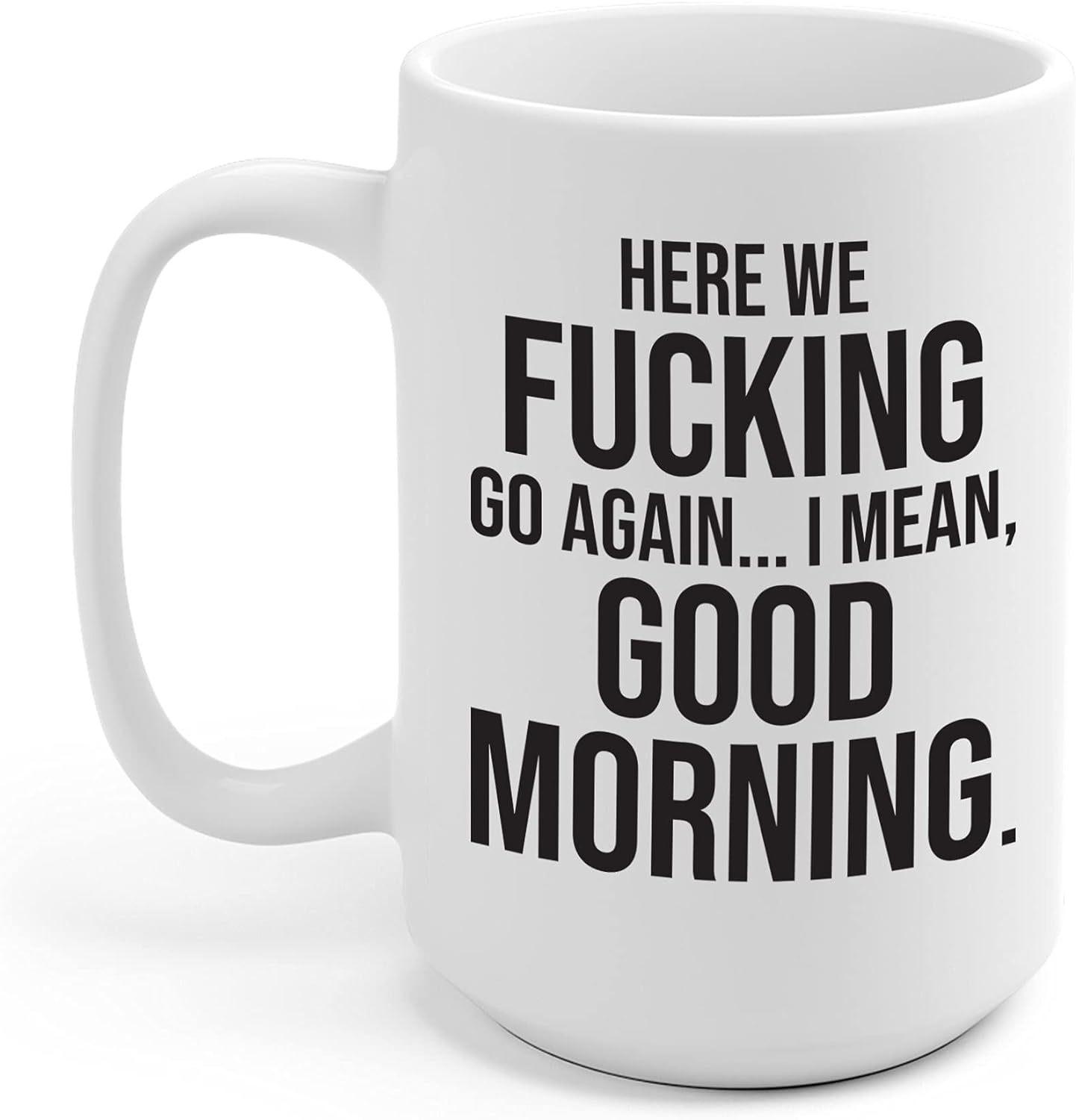 

И снова здравствуйте Я имею в виду Доброе утро Большая керамическая кофейная кружка для воды 401-500ml