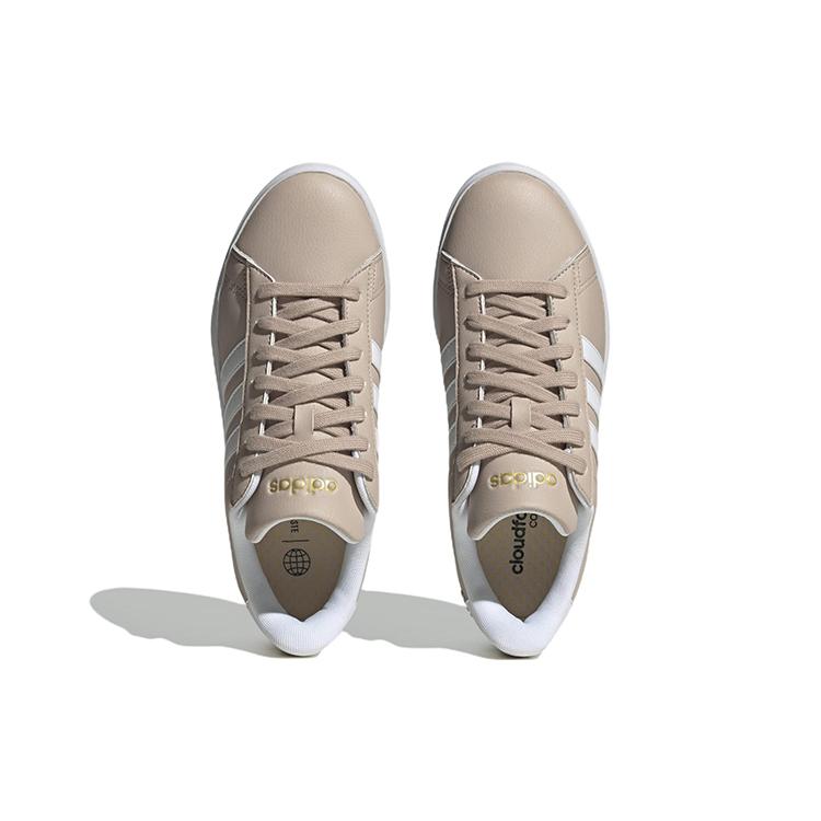 Adidas Grand Court Wonder Taupe Cloud White Gold Metallic Women's HP2538