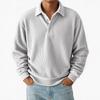 Herfst Winter Heren Retro Poloshirts Casual Corduroy Effen Gestreept Lange Mouwen Poloshirt Heren Zakelijke Tops