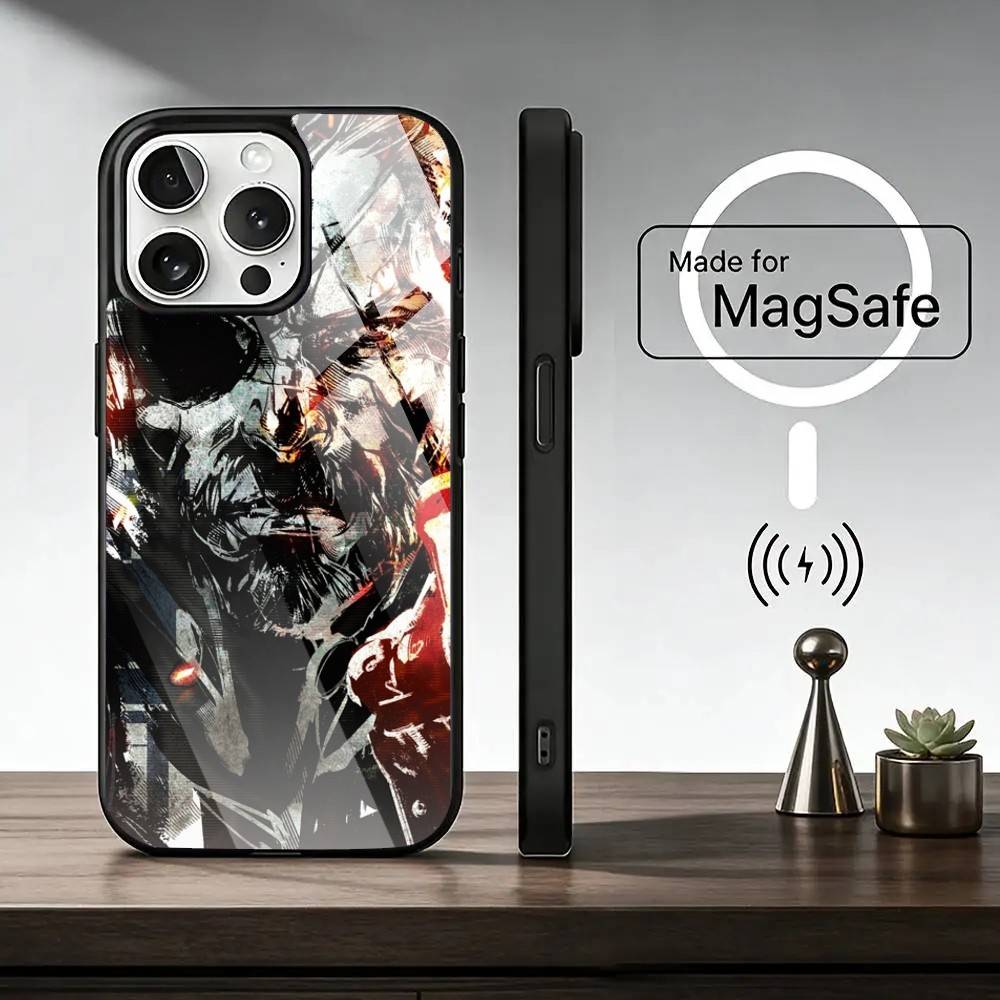 G-Game Metal Gear Solid Handyhülle Für iPhone17,16,15,14,13,12,11 Plus,Pro Magnetisch Für Magsafe Kabelloses Laden