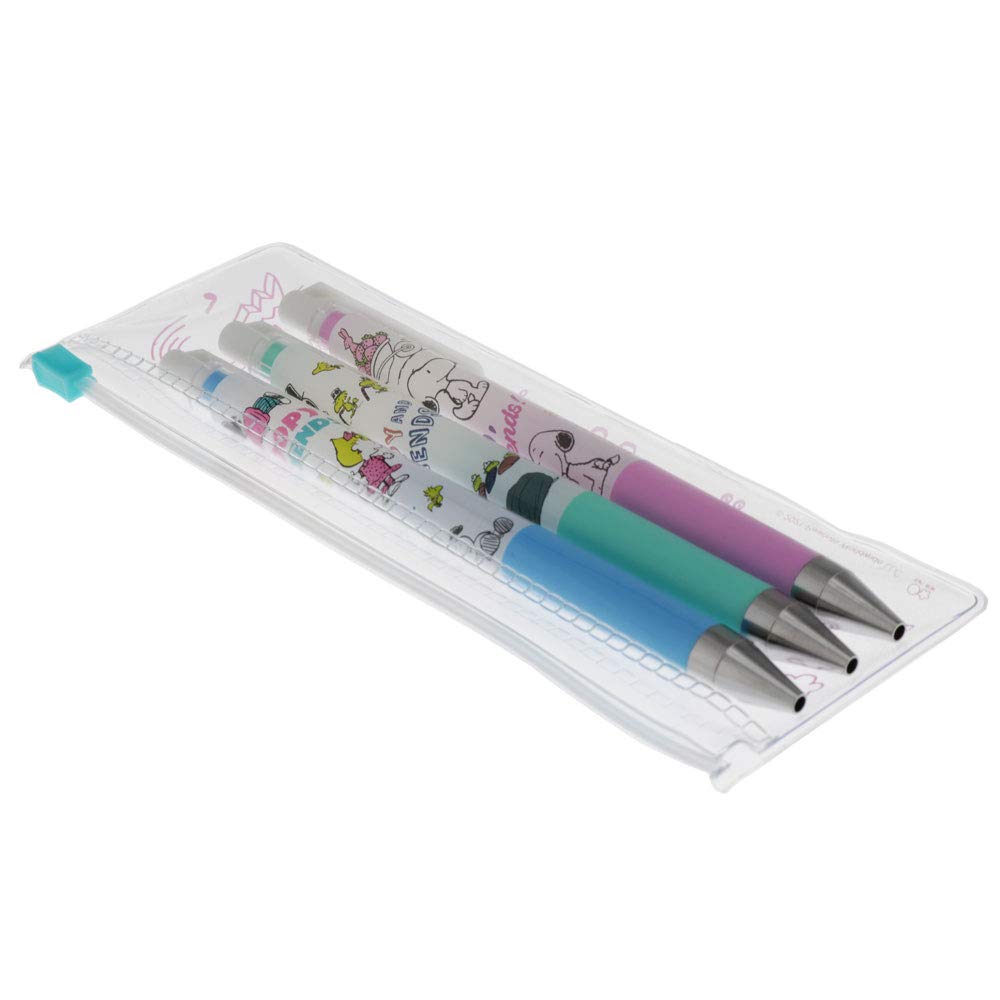 Sunstar Stationery Snoopy Gel Ink Ballpoint Pen Juice Up Set of 3 Pastel S4647742 0.4mm