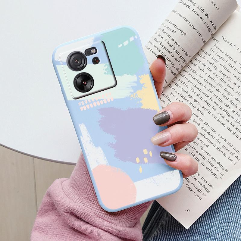 Cute Cat Case For Xiaomi 13T Pro Silicone Soft Back Cover Lovely Cartoon Painted Capa Shell For Xiaomi 13T Fundas 13tpro Coque